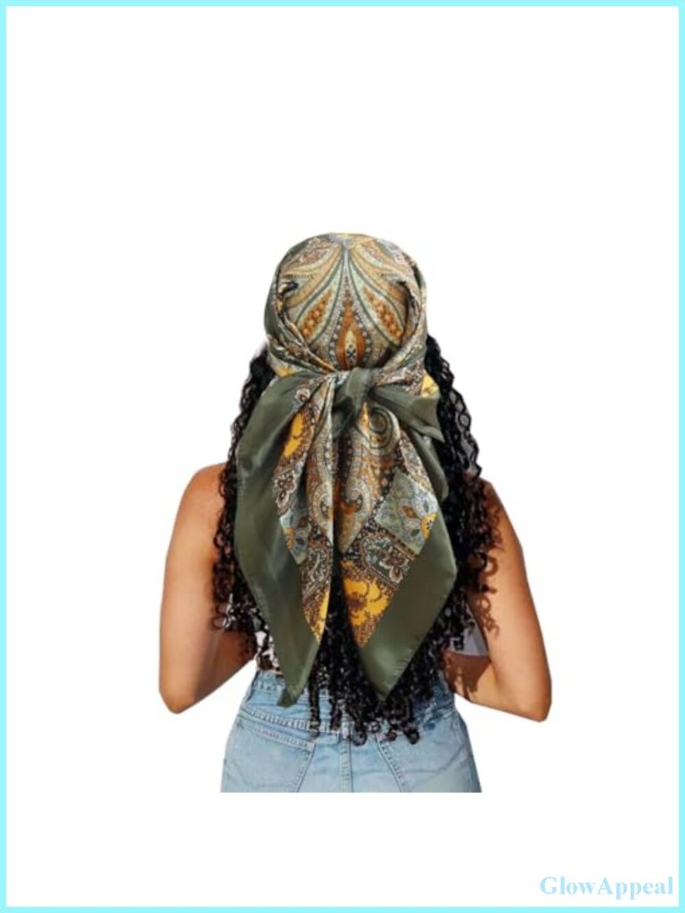 Silky Satin Large Square Hair Scarf for Women Head Wrap Bandana 35x35